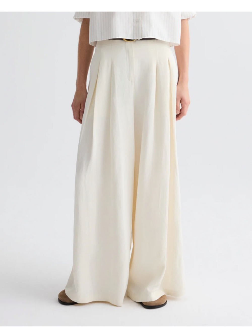 TWP Drew Pant In Coated Viscose Linen
